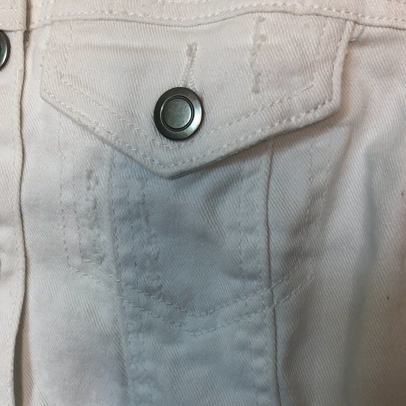 PRANA White Slate Rim Denim Jacket Lightly Distressed XS - Picture 8 of 15